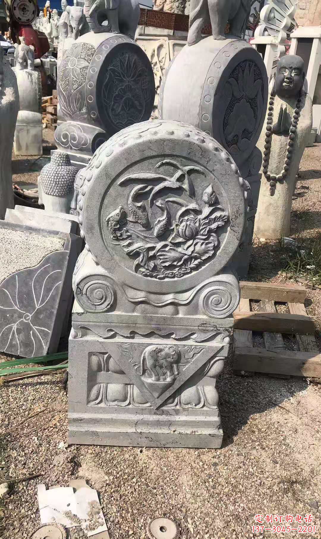 潍坊别具一格的门墩青石仿古雕塑