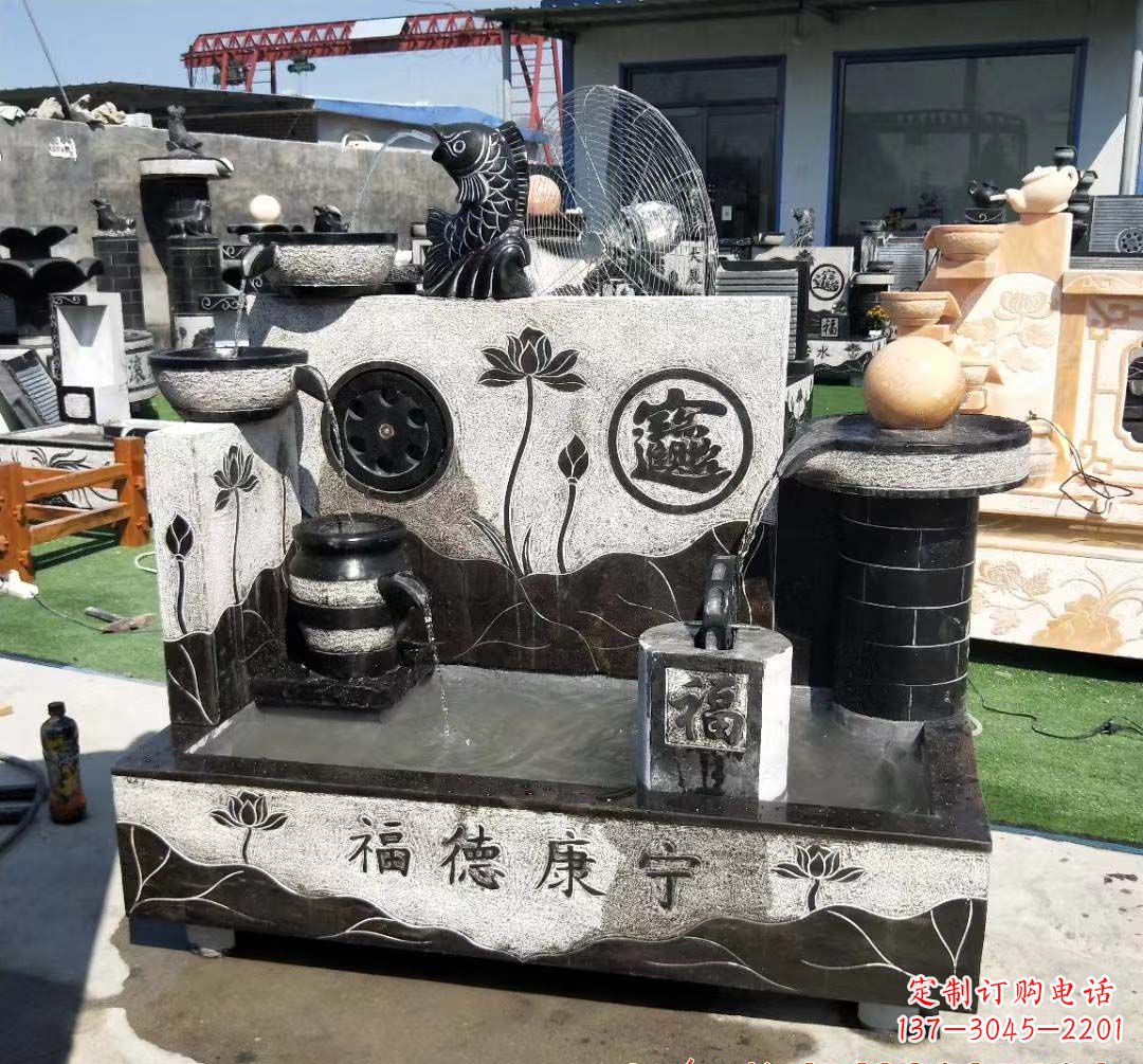 潍坊青石水池石雕——美丽水中景观