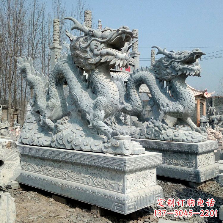 潍坊传统工艺青石龙雕塑