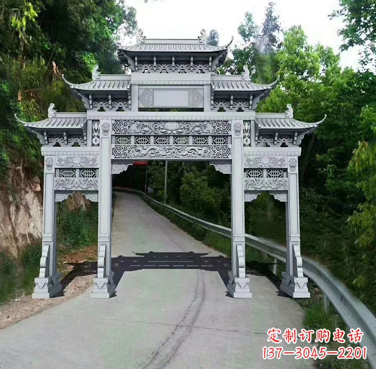 潍坊青石牌坊雕塑,演绎精致经典