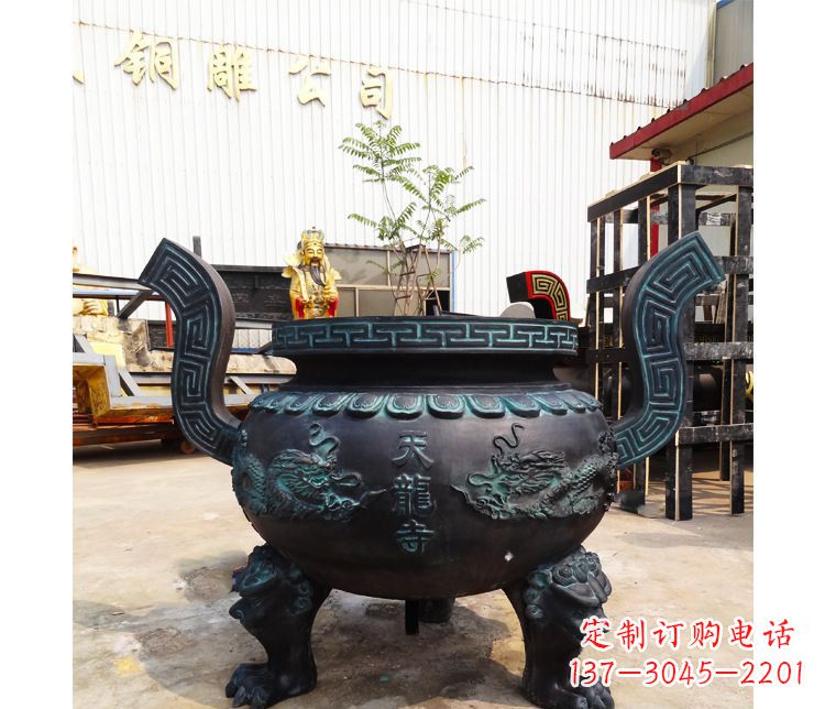 潍坊精美青铜寺庙广场香炉雕塑