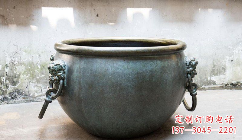 潍坊青铜圆形水缸铜雕