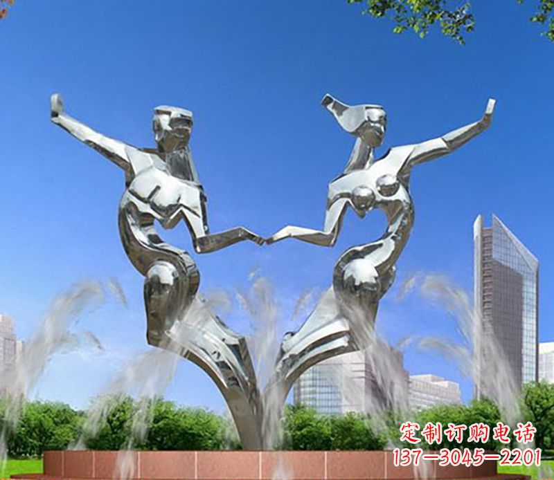 潍坊爱情镌刻,不锈钢抽象情侣雕塑
