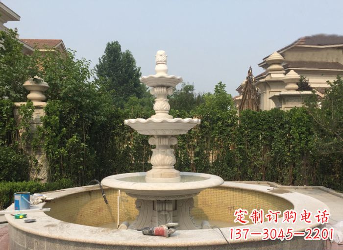 潍坊三层喷泉公园石雕--唤醒公园原始的气息