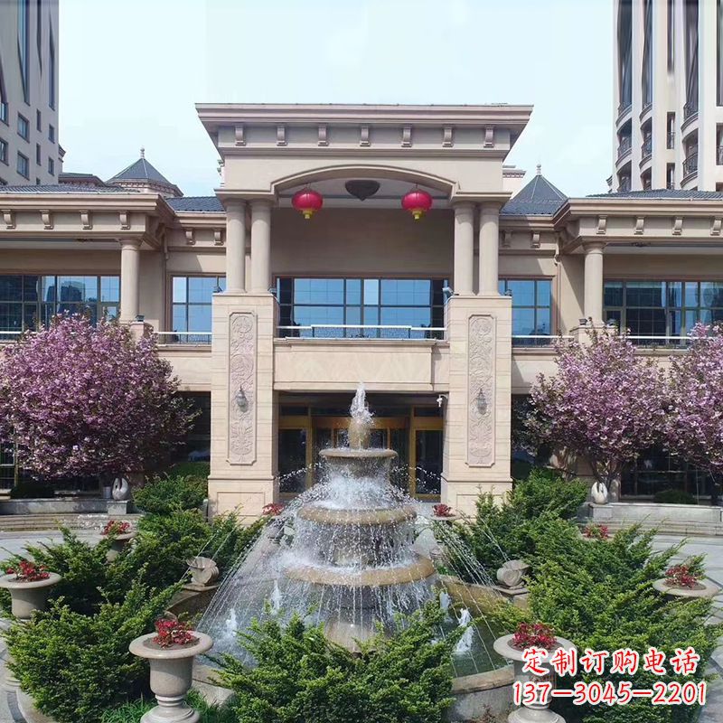 潍坊高品质三层石喷泉雕塑