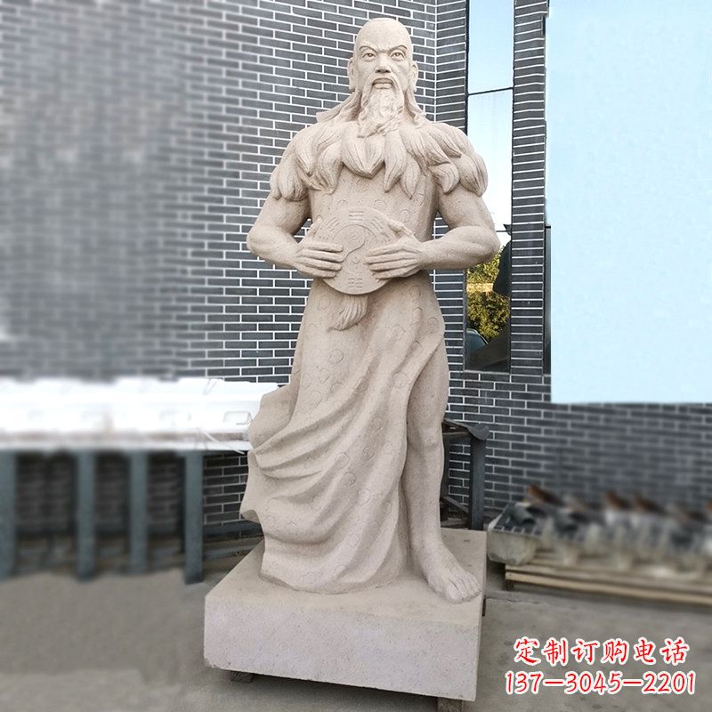 潍坊手工雕刻伏羲石雕塑像