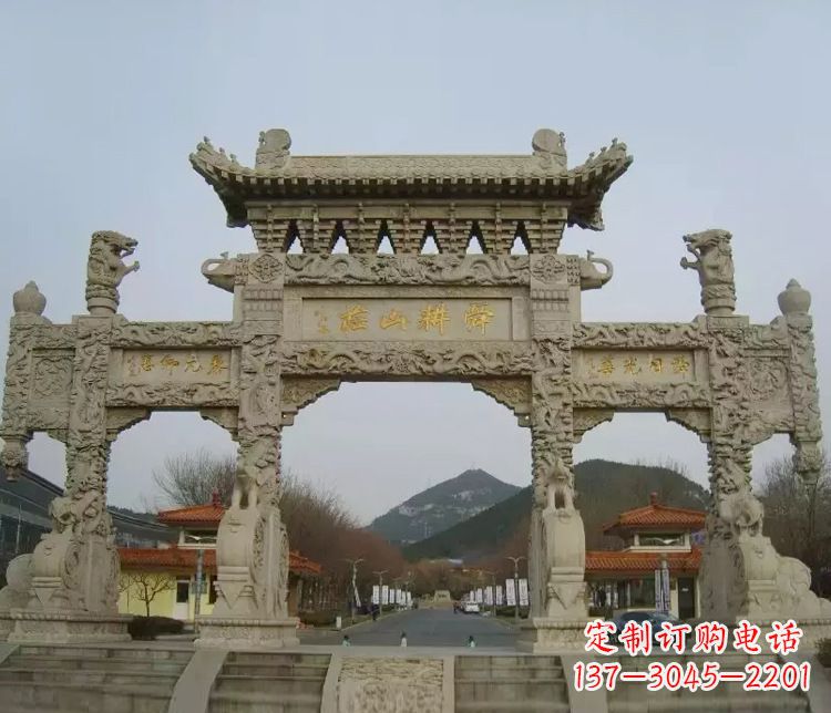潍坊铭刻美好时光,中领雕塑牌坊石雕
