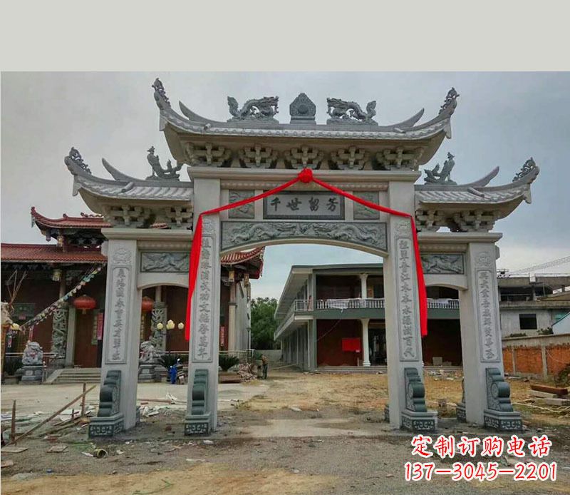 潍坊以传统工艺为源的独特牌坊石雕