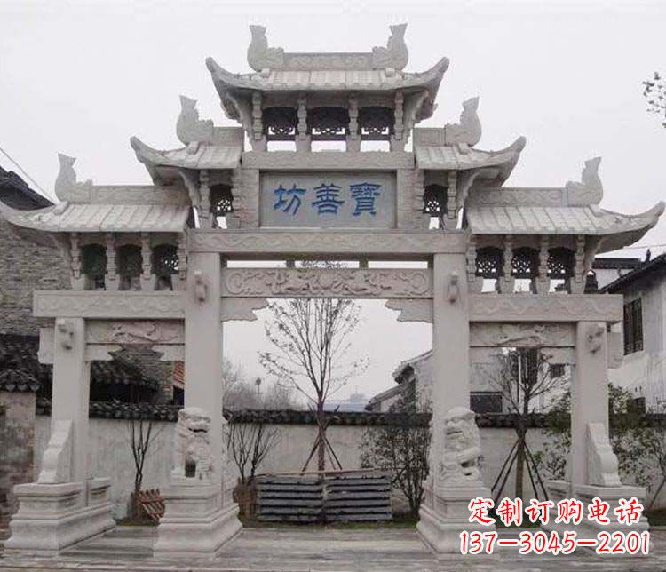 潍坊领雕塑:精美石牌坊石雕艺术品