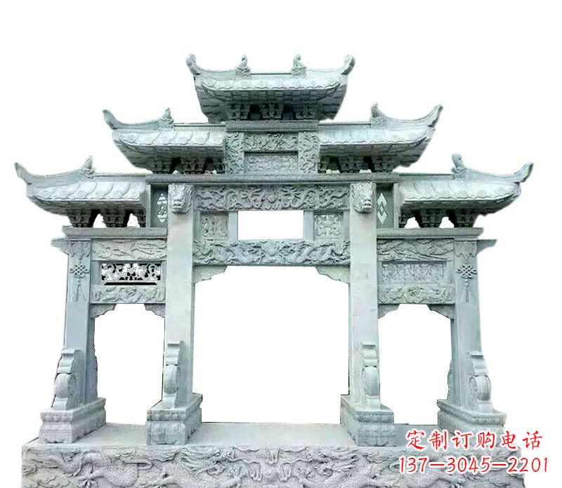 潍坊中领雕塑仿古牌坊石雕定制