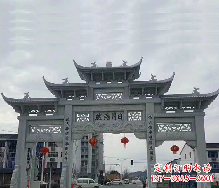 潍坊三门五楼石牌坊:精美石雕艺术