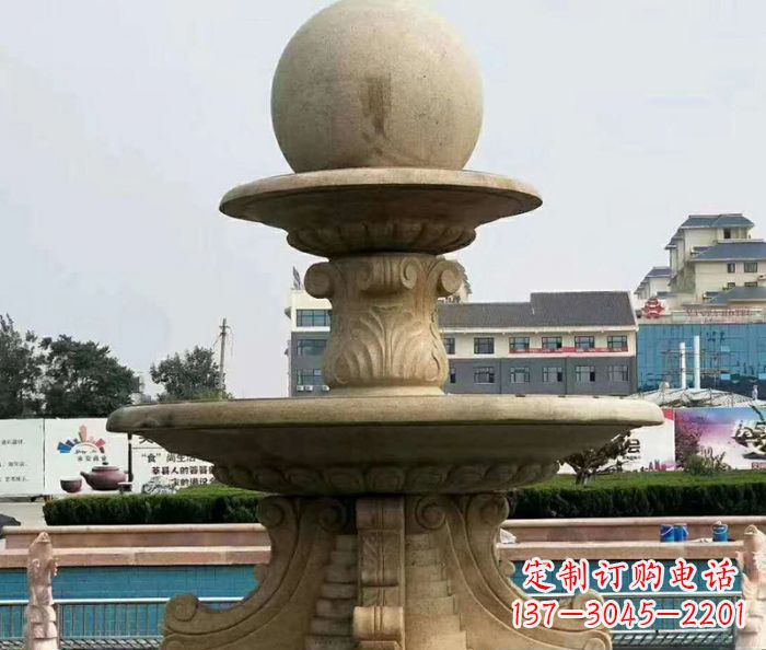 潍坊砂岩大型喷泉石雕 (2)