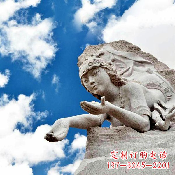 潍坊传说中的精卫—大理石雕塑