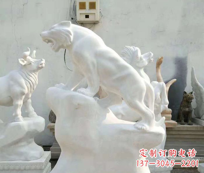 潍坊中领雕塑:汉白玉老虎雕塑