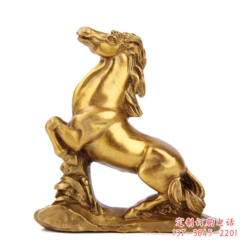 潍坊精致铸铜马雕塑,古典微雕叠置美感