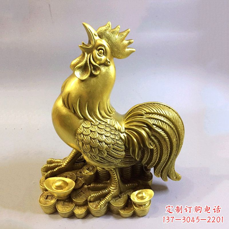 潍坊风雅纯铜抓钱鸡雕塑