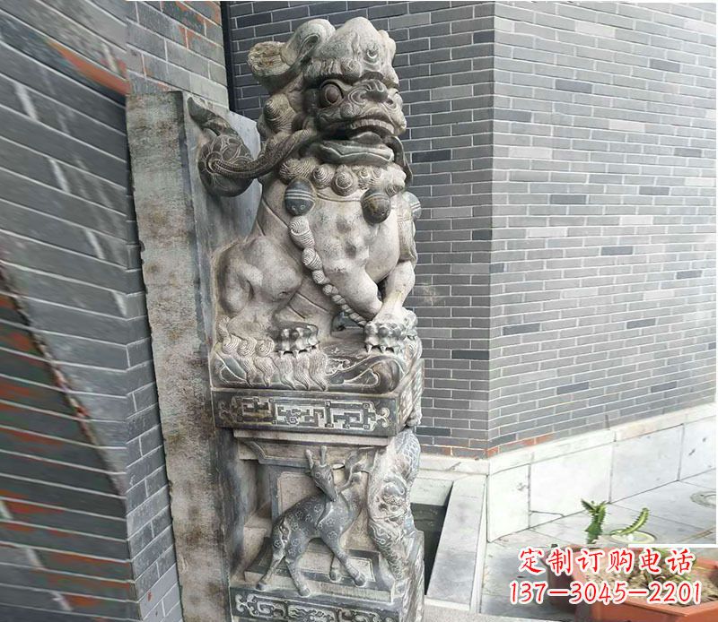 潍坊中领雕塑仿古石门墩石雕