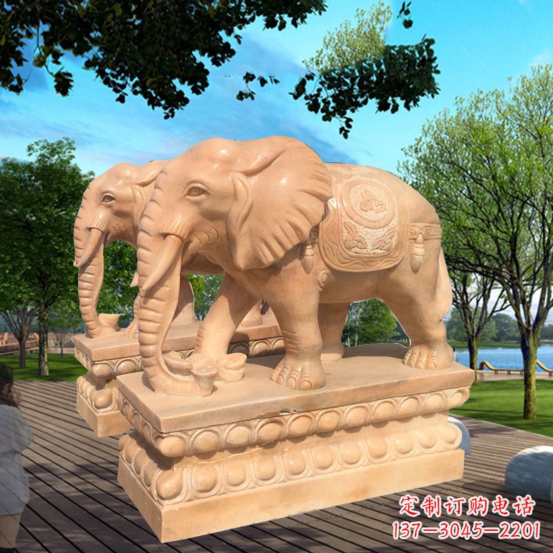 潍坊多色大象塑像,艺术雕刻体现彩色生活