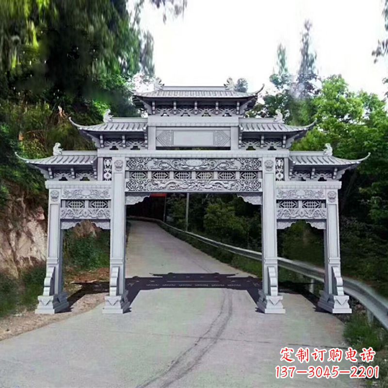 潍坊艺术品般的牌楼雕塑