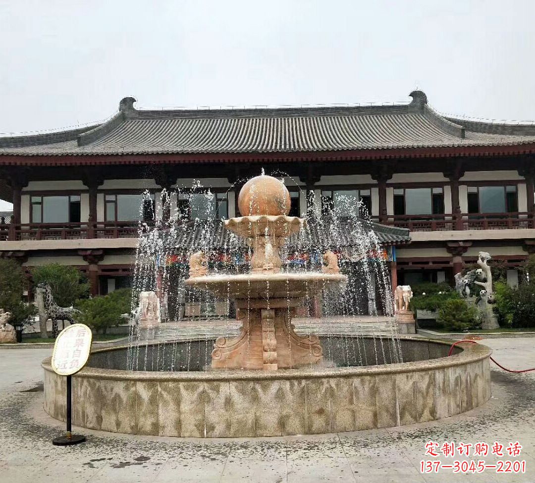 潍坊中领雕塑手工定制风水球雕塑