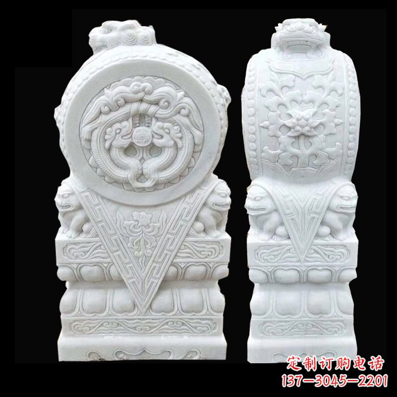 潍坊中领雕塑精心打造的石雕门墩雕塑,采用优质…