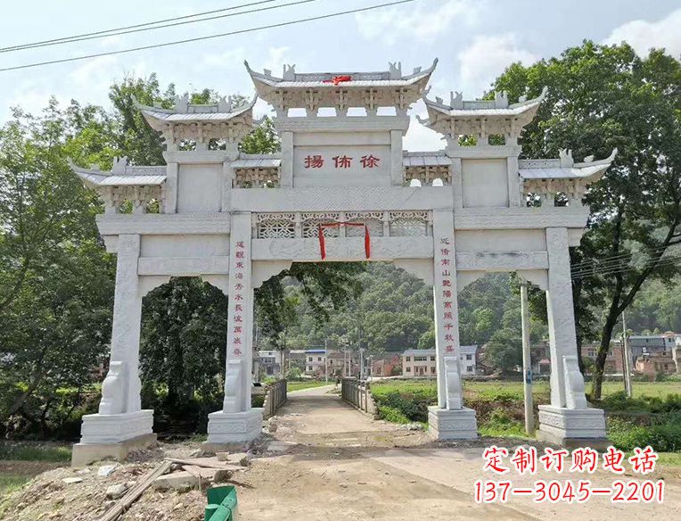 潍坊古典大气的门楼石雕雕塑