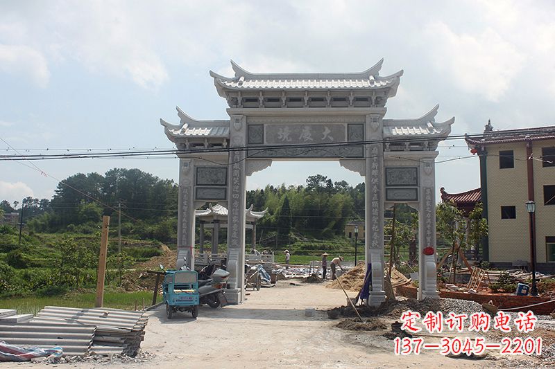 潍坊中领雕塑:牌坊浮雕墙仿古雕塑工艺