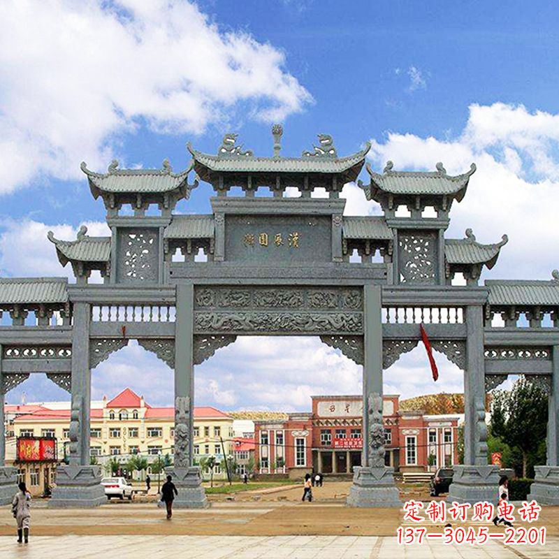潍坊石雕牌坊-专业牌楼雕塑定制