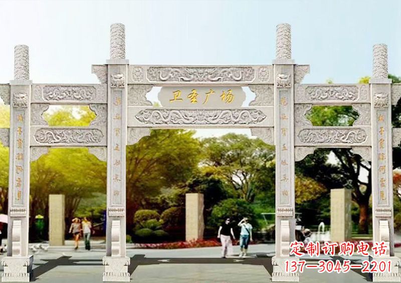 潍坊石雕牌坊雕塑,尊贵而独特