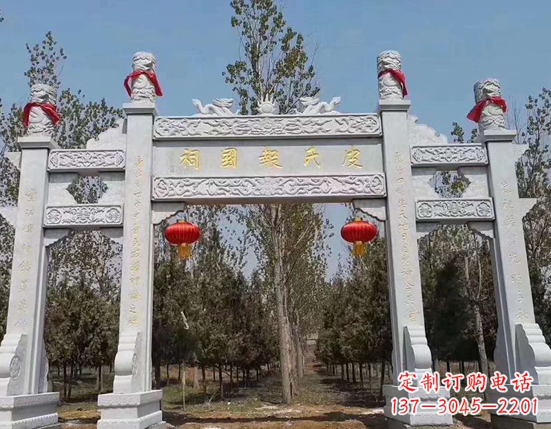 潍坊别出心裁的中领雕塑牌坊石雕