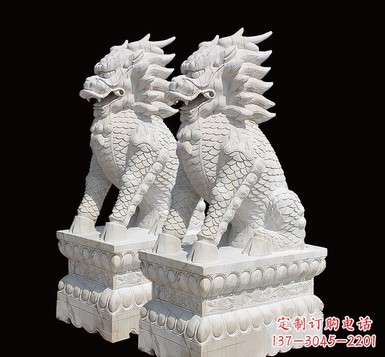 潍坊石雕麒麟一对