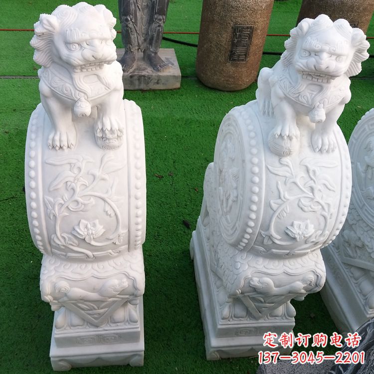 潍坊石雕青石貔貅门墩雕塑