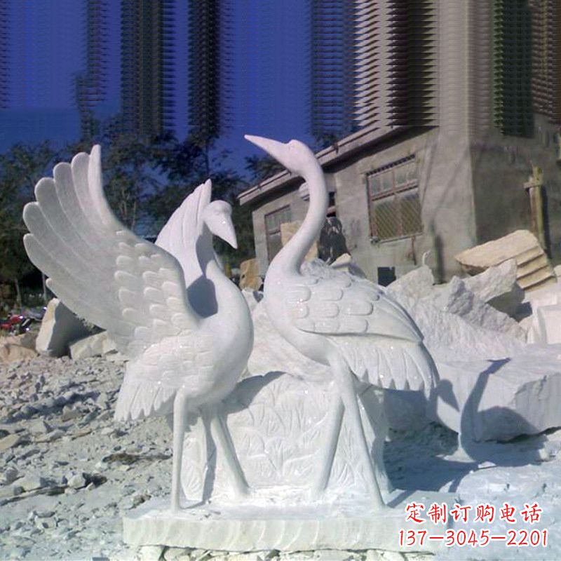 潍坊石雕仙鹤低头