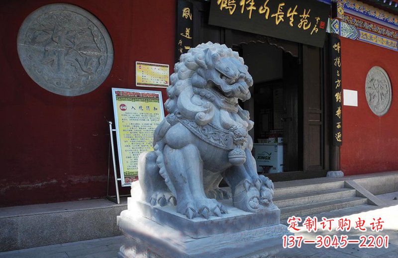 潍坊石狮子寺庙门口石雕