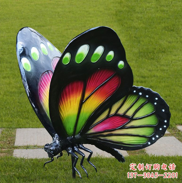潍坊树脂仿真蝴蝶草坪动物昆虫雕塑