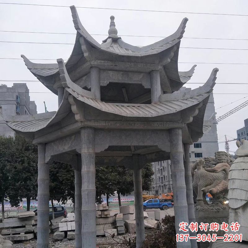 潍坊双层八角石雕凉亭