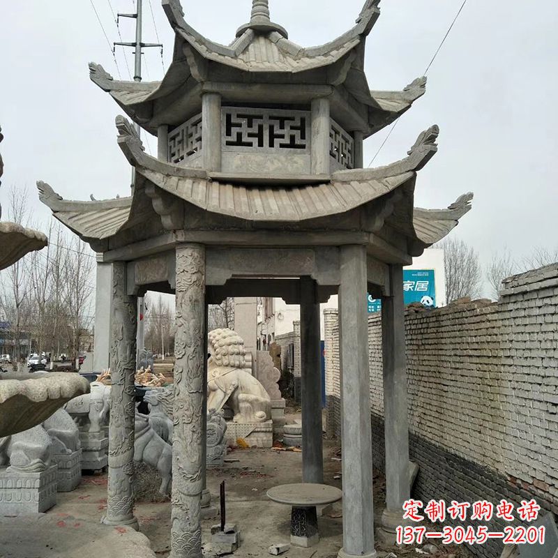 潍坊双层大理石凉亭雕塑