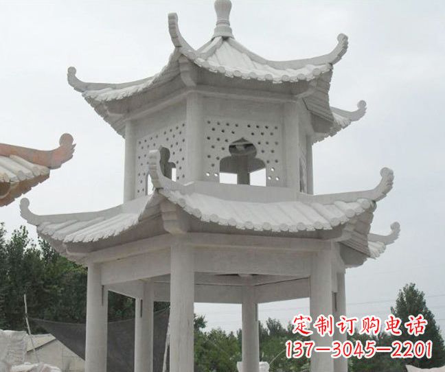 潍坊双层大理石凉亭石雕