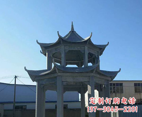 潍坊双层仿古石凉亭石雕_1