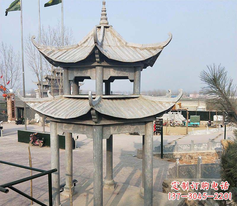 潍坊双层户外凉亭石雕