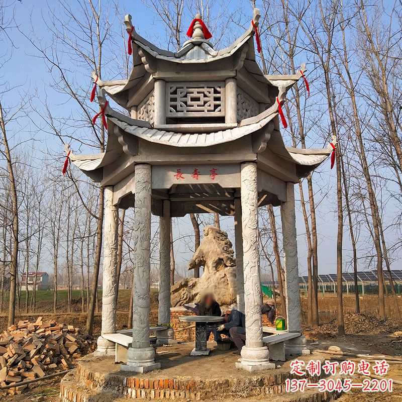 潍坊双层六角石凉亭