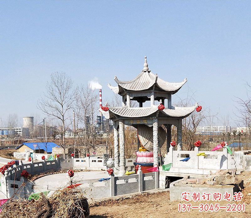 潍坊双层石凉亭石雕 (2)