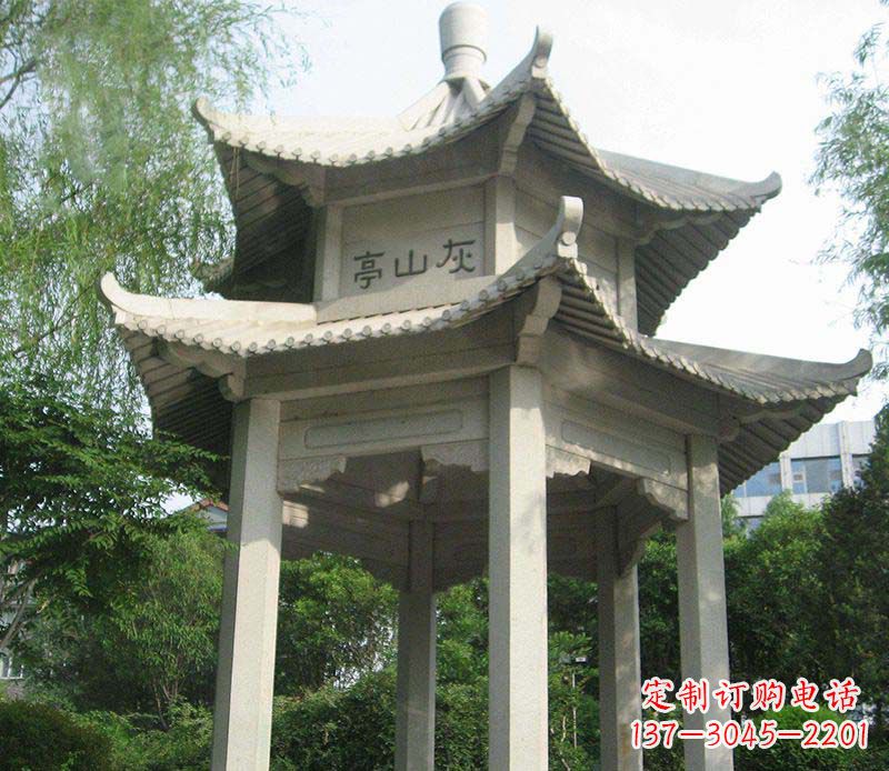 潍坊双层石凉亭石雕