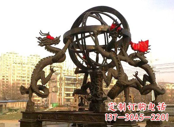 潍坊四龙戏珠城市景观铜雕