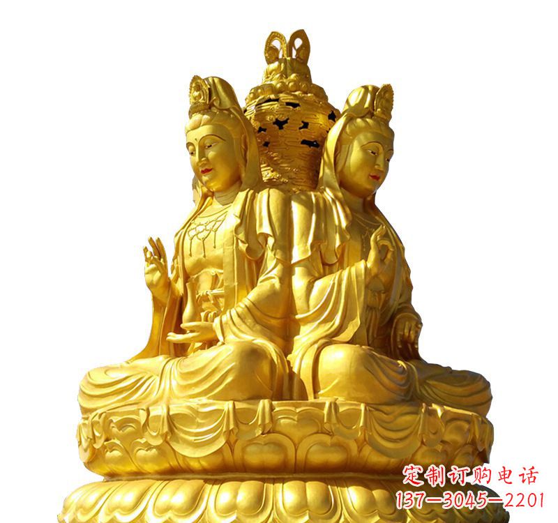 潍坊四面观音菩萨铜像