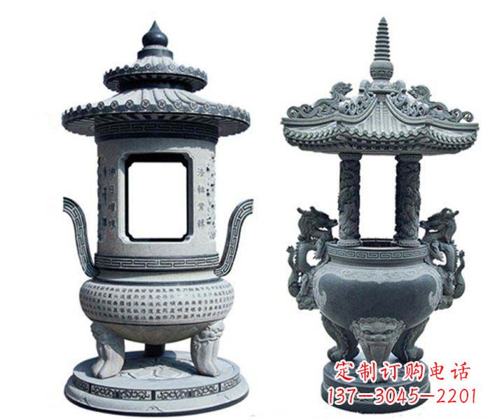 潍坊寺庙景观仿古香炉石雕