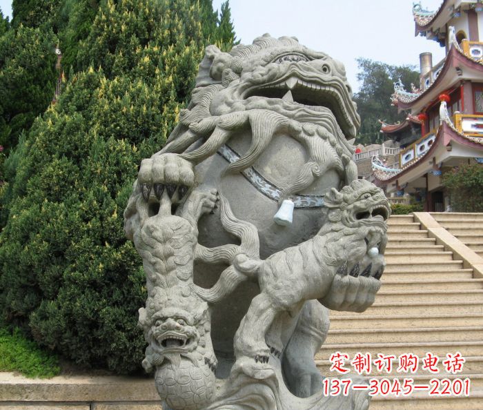 潍坊寺庙景观狮子石雕