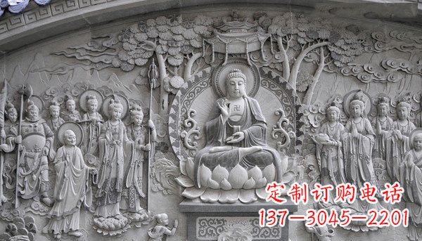 潍坊寺庙墙壁石浮雕佛像