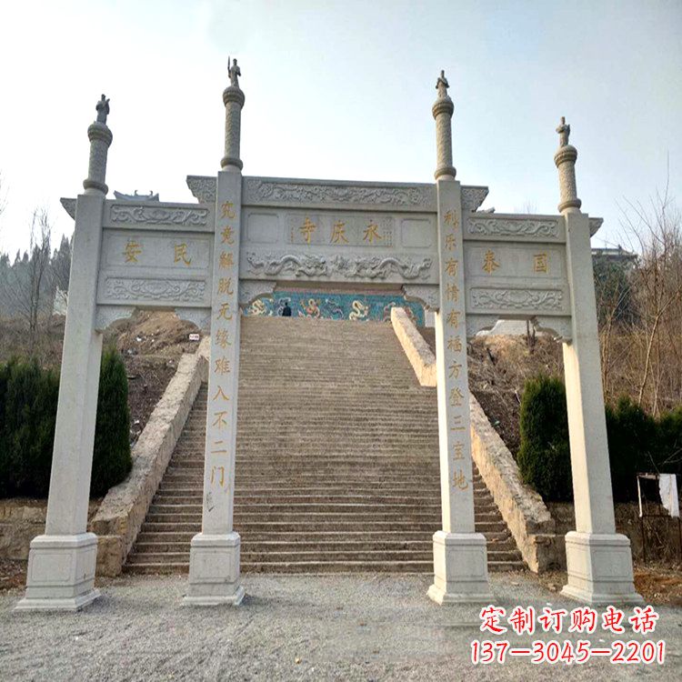 潍坊寺庙入口无楼牌坊