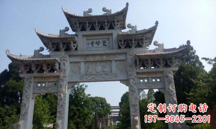 潍坊寺庙三门五楼石牌坊